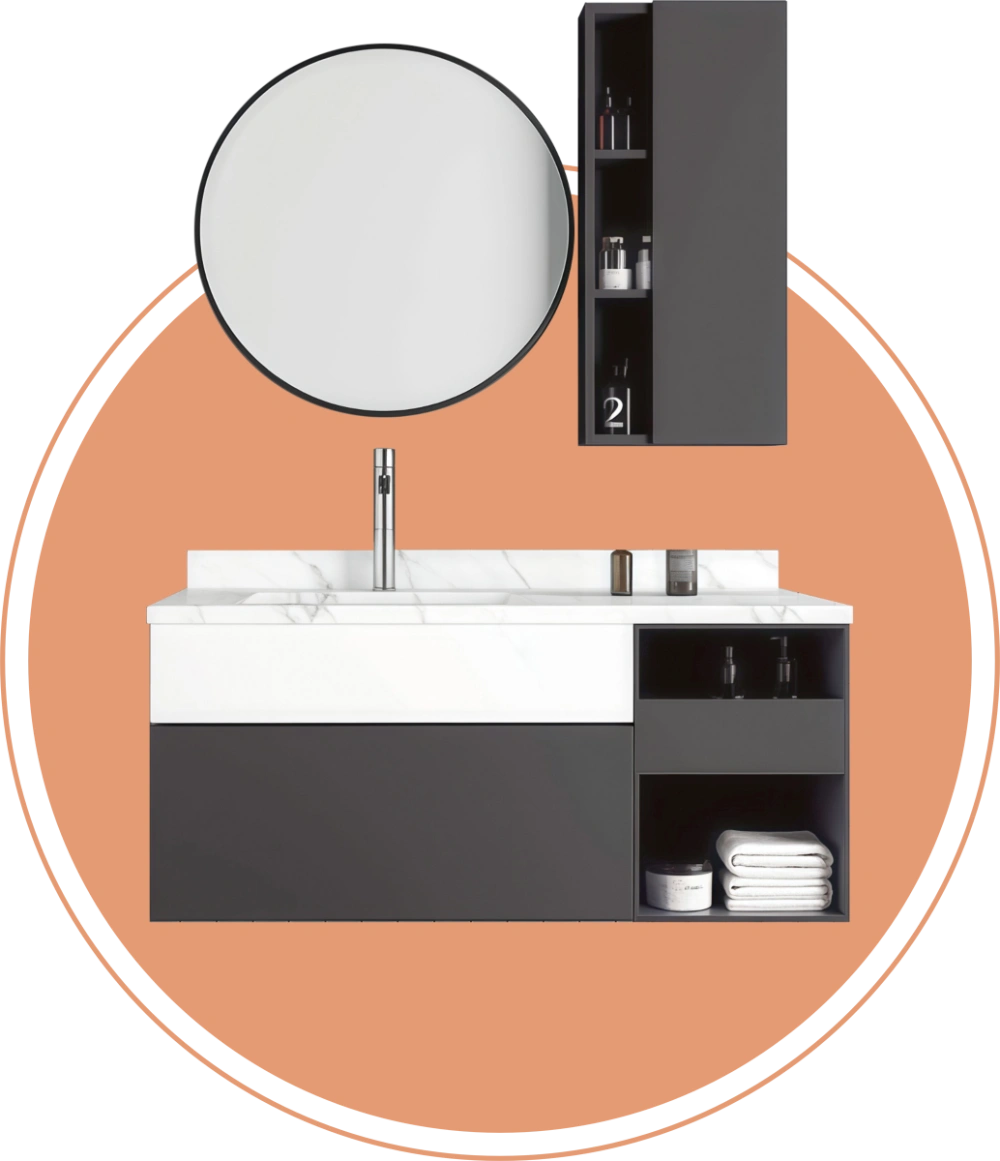 Floating Aluminum Bathroom Vanities